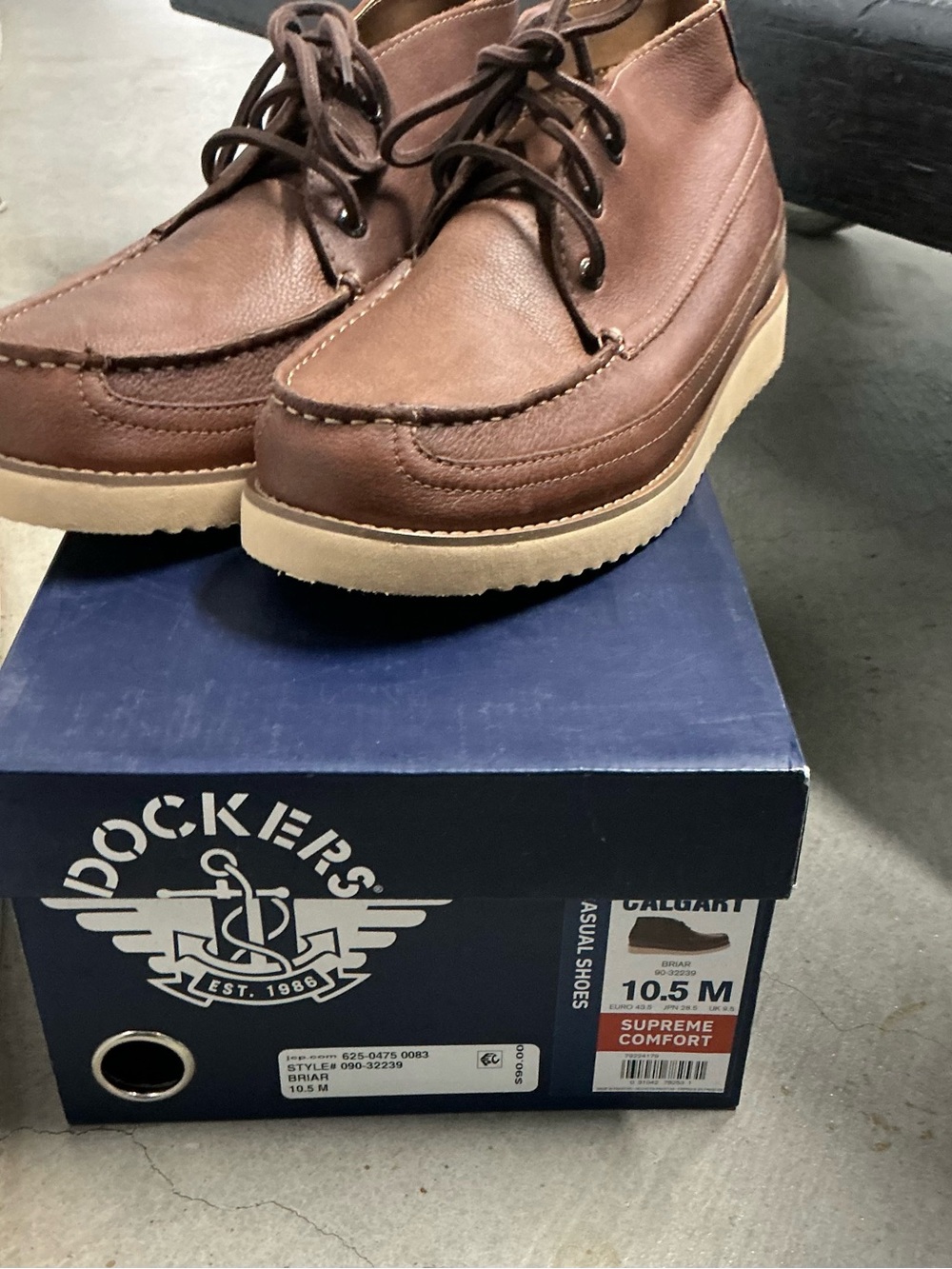 Dockers Men’s Brown Leather Casual Lace-Up Shoes
